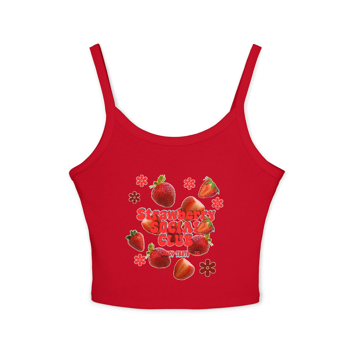 Strawberry Blossom Tank Top | Fitted Spaghetti Strap Summer Top | Women's