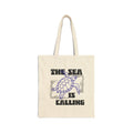 Sea Turtle Canvas Tote Bag | Coastal Ocean Graphic Beach & Market Bag | The Sea is Calling |