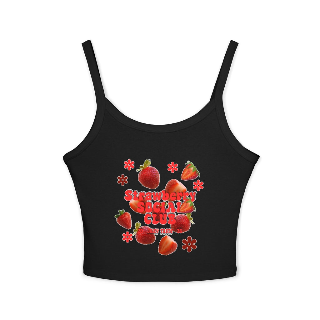 Strawberry Blossom Tank Top | Fitted Spaghetti Strap Summer Top | Women's