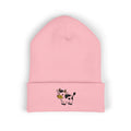 Cow Embroidered Cuffed Beanie | Cute Farm Animal Winter Hat | Cozy Knit Cap |