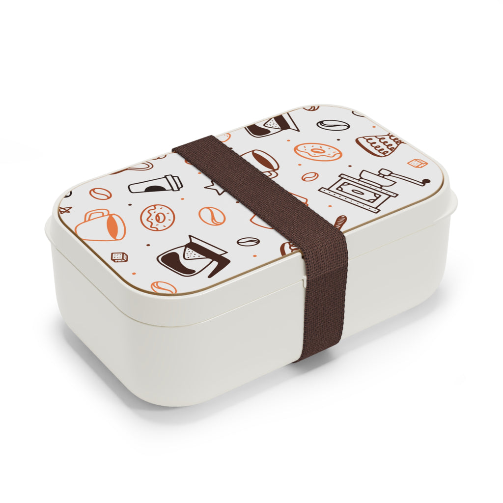 Boîte à bento café et pâtisserie | Boîte à déjeuner mignonne inspirée d'un café | Boîte de rangement alimentaire réutilisable