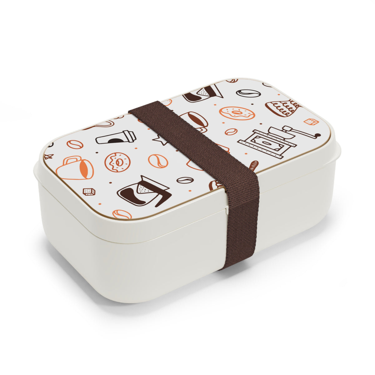 Coffee & Pastry Bento Lunch Box | Cute Café-Inspired Meal Prep Container | Reusable Food Box |