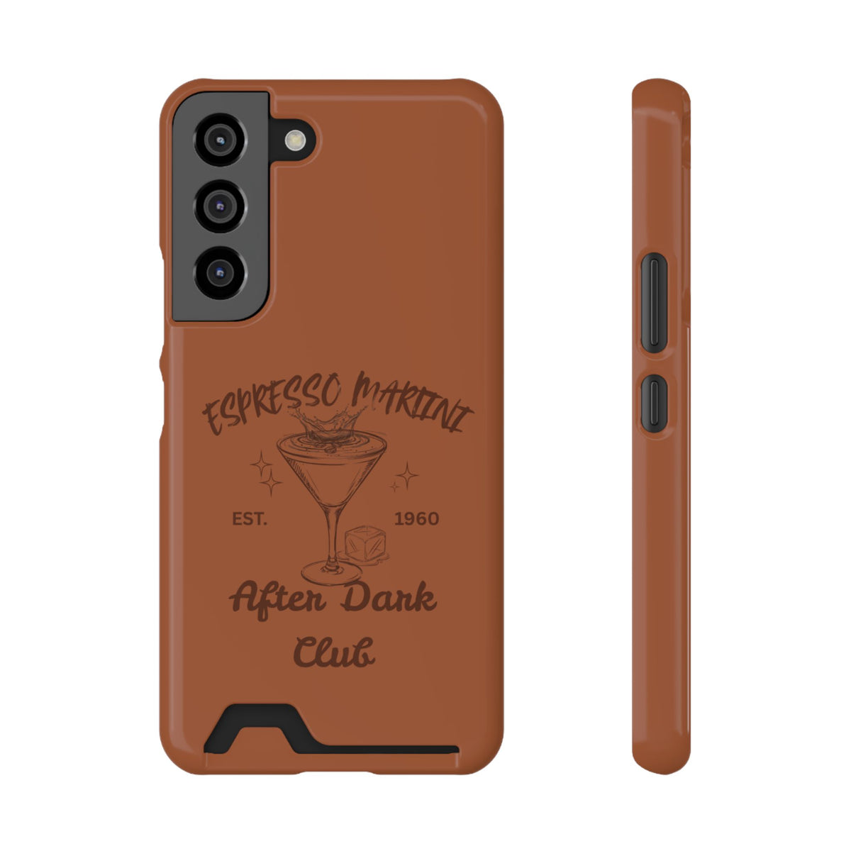 Espresso Martini After Dark Club Phone Case | Café Brown MagSafe Card Holder Case |