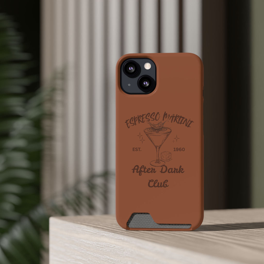 Espresso Martini After Dark Club Phone Case | Café Brown MagSafe Card Holder Case |