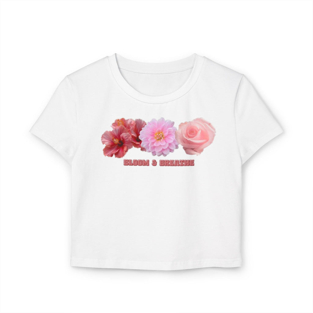 Blooming Flowers Baby Tee | Floral Cropped Organic Cotton T-Shirt |