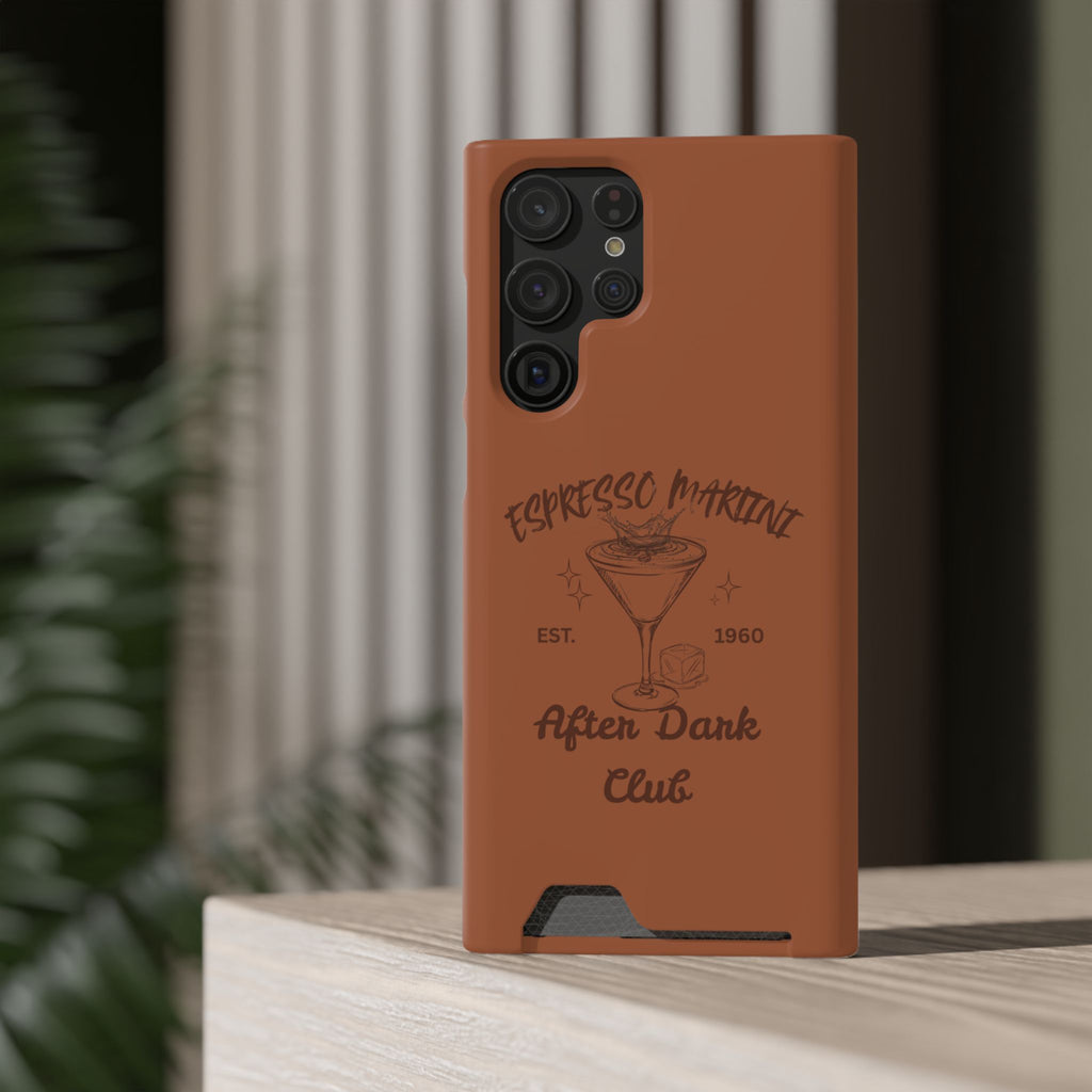 Espresso Martini After Dark Club Phone Case | Café Brown MagSafe Card Holder Case |