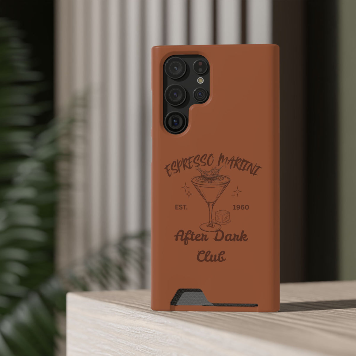 Espresso Martini After Dark Club Phone Case | Café Brown MagSafe Card Holder Case |