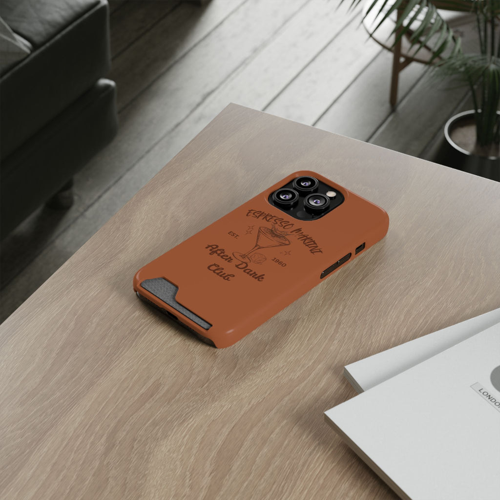 Espresso Martini After Dark Club Phone Case | Café Brown MagSafe Card Holder Case |