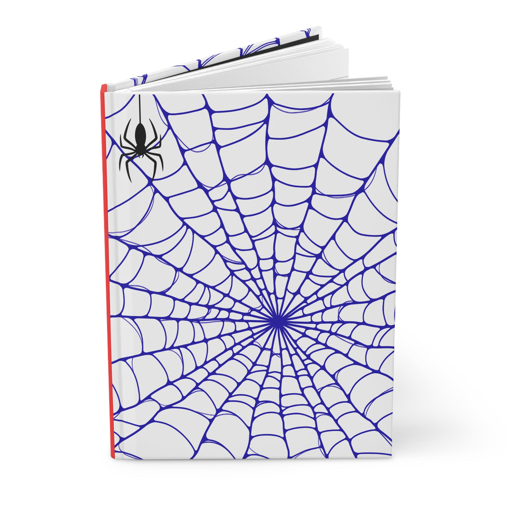 Spider Web Hardcover Journal | Blue, White & Red Web Notebook | Kids’ Writing & Drawing Journal |
