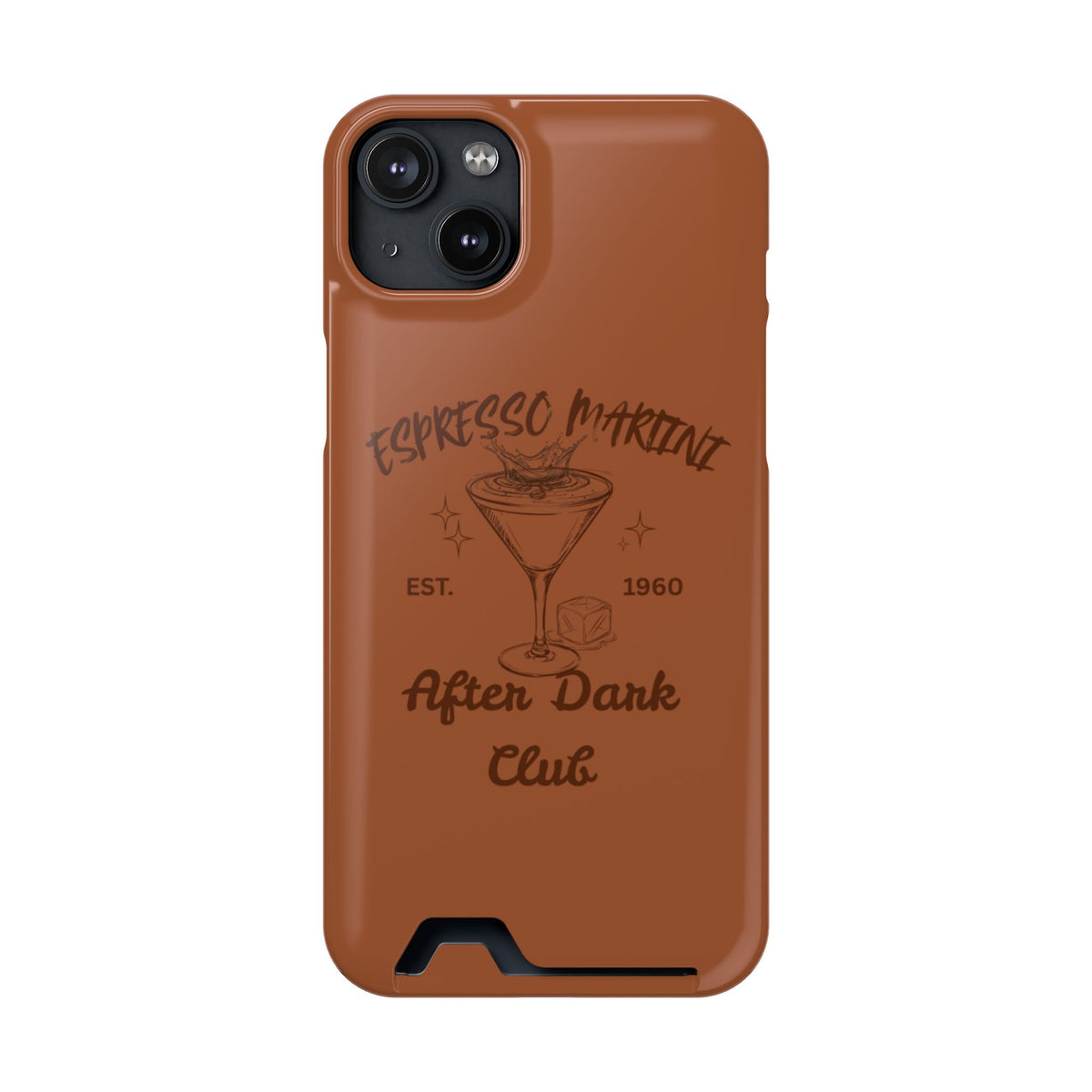 Espresso Martini After Dark Club Phone Case | Café Brown MagSafe Card Holder Case |