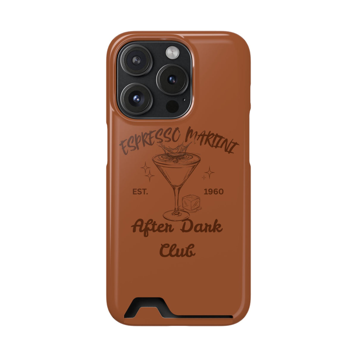 Espresso Martini After Dark Club Phone Case | Café Brown MagSafe Card Holder Case |