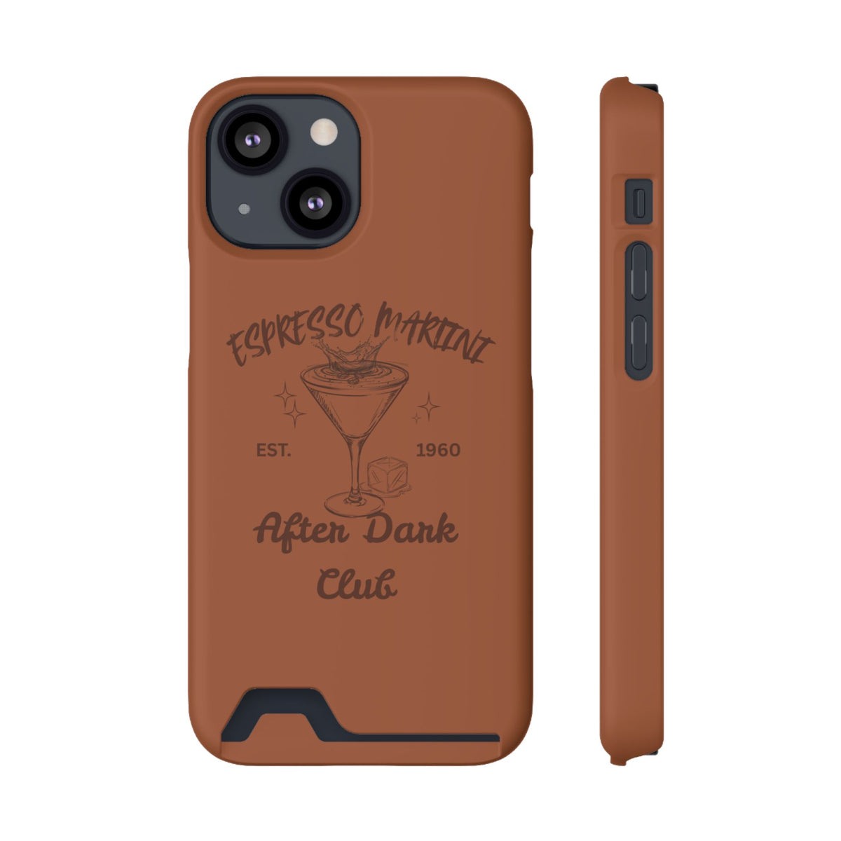 Espresso Martini After Dark Club Phone Case | Café Brown MagSafe Card Holder Case |