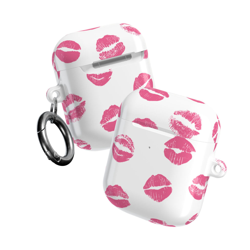 Pink Lipstick Kiss AirPod Case | Cute Glossy Romantic Earbud Cover |