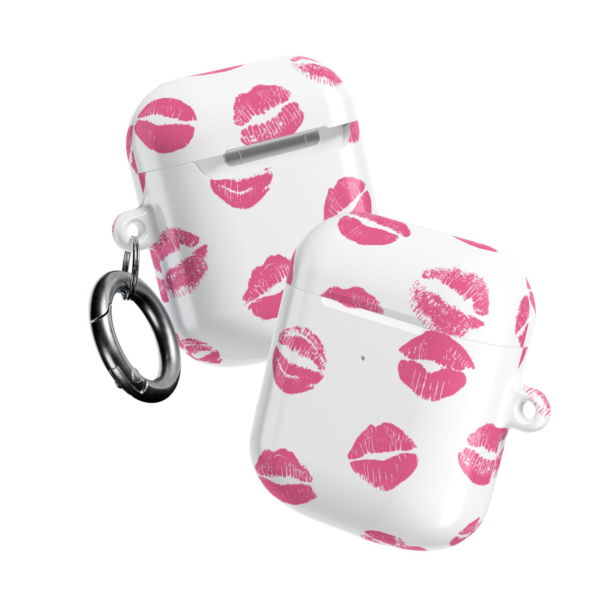 Pink Lipstick Kiss AirPod Case | Cute Glossy Romantic Earbud Cover |