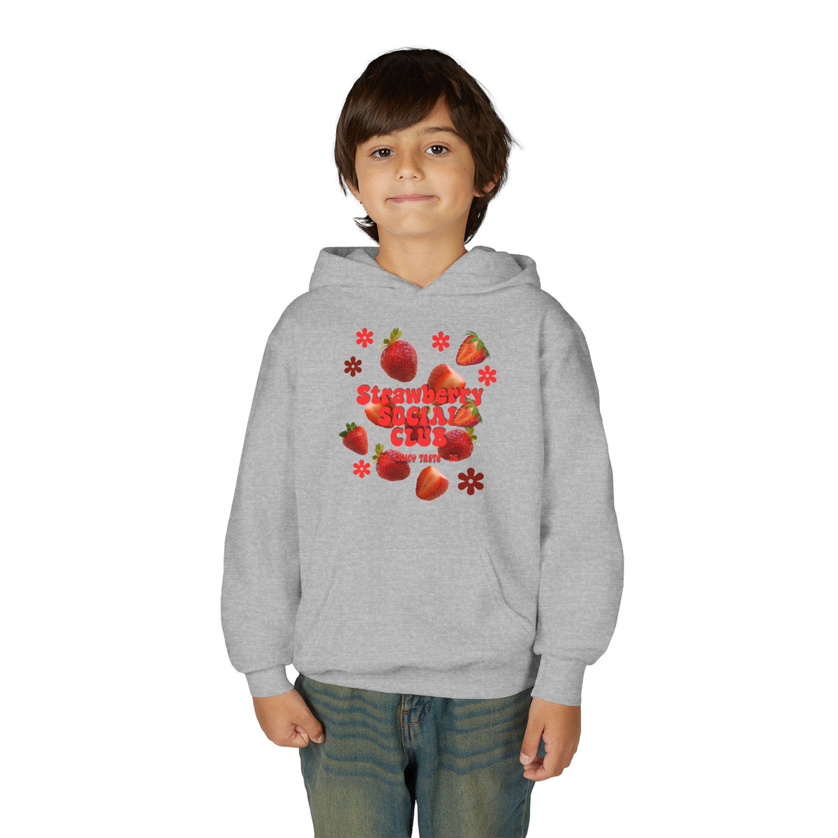 Strawberry Youth Hoodie | Cute Berry Graphic Kids Pullover |