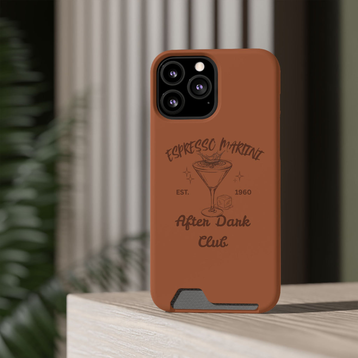 Espresso Martini After Dark Club Phone Case | Café Brown MagSafe Card Holder Case |