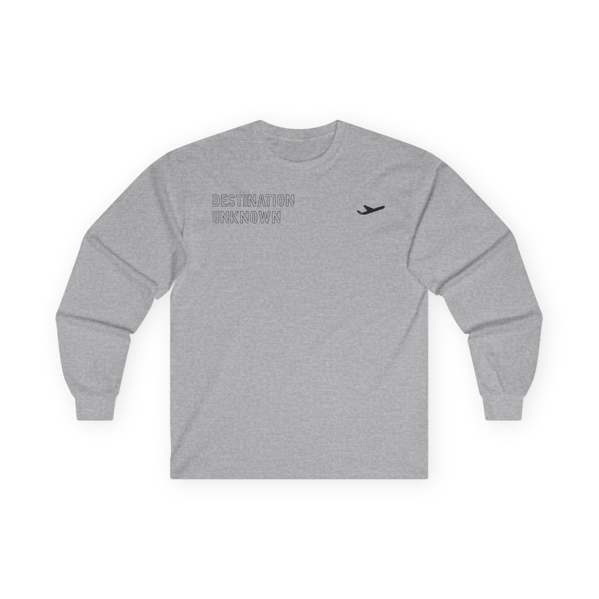 "Destination Unknown" Long Sleeve T-Shirt | Vintage Travel Stamp Graphic Tee | Men's |