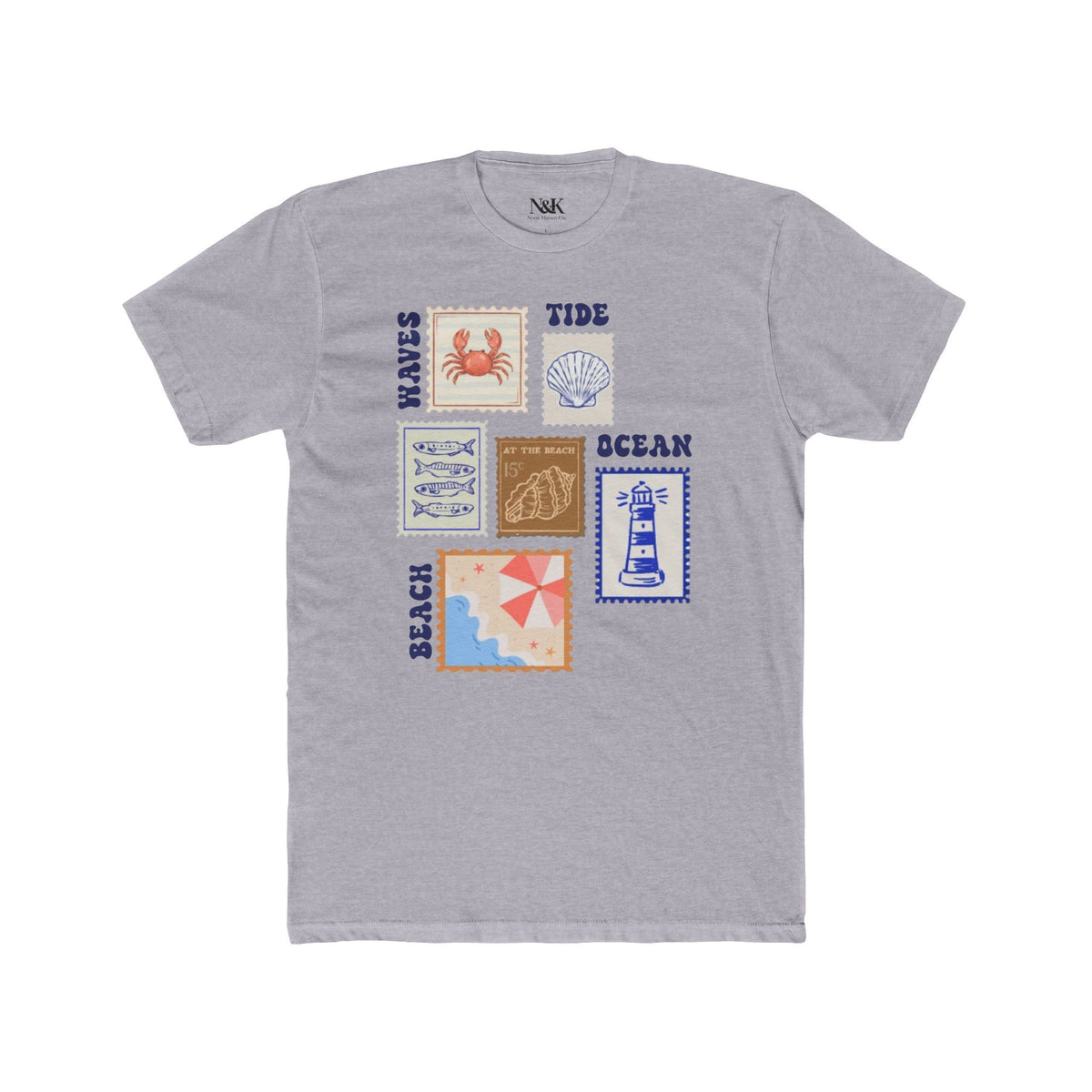 Ocean Postage Stamp T-Shirt | Beach & Waves Graphic Tee | Coastal Summer Shirt |