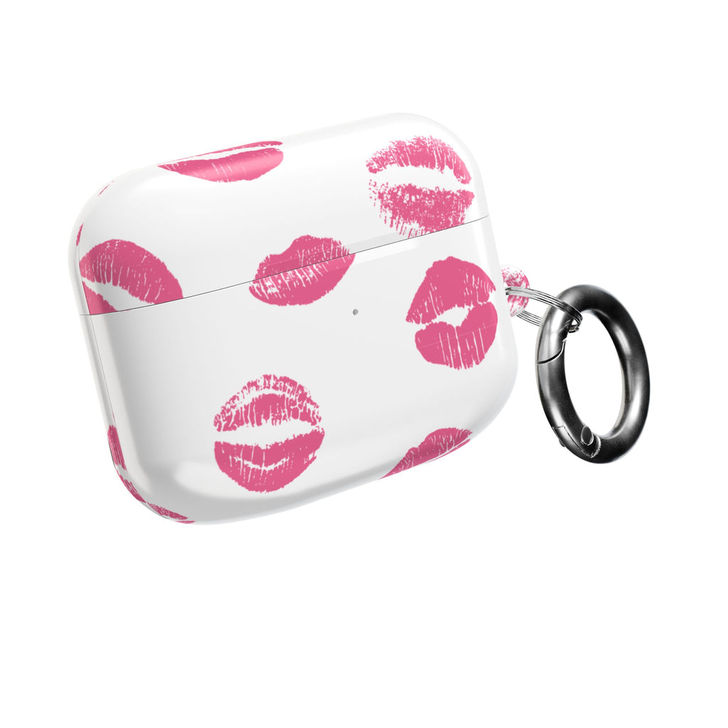 Pink Lipstick Kiss AirPod Case | Cute Glossy Romantic Earbud Cover |