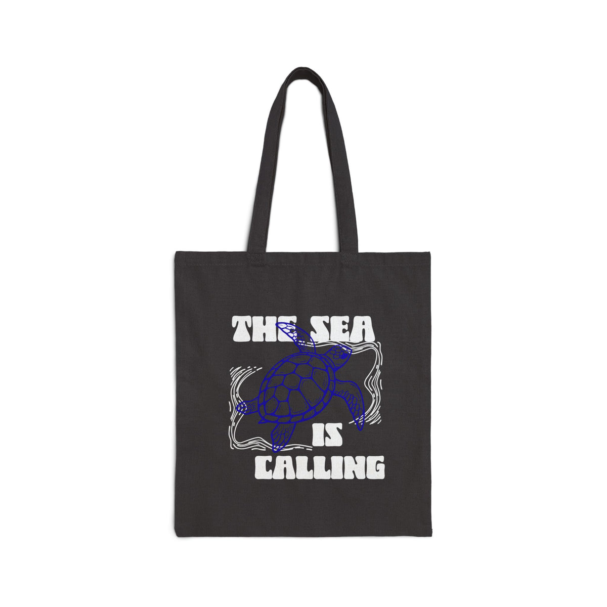 Sea Turtle Canvas Tote Bag | Coastal Ocean Graphic Beach & Market Bag | The Sea is Calling |