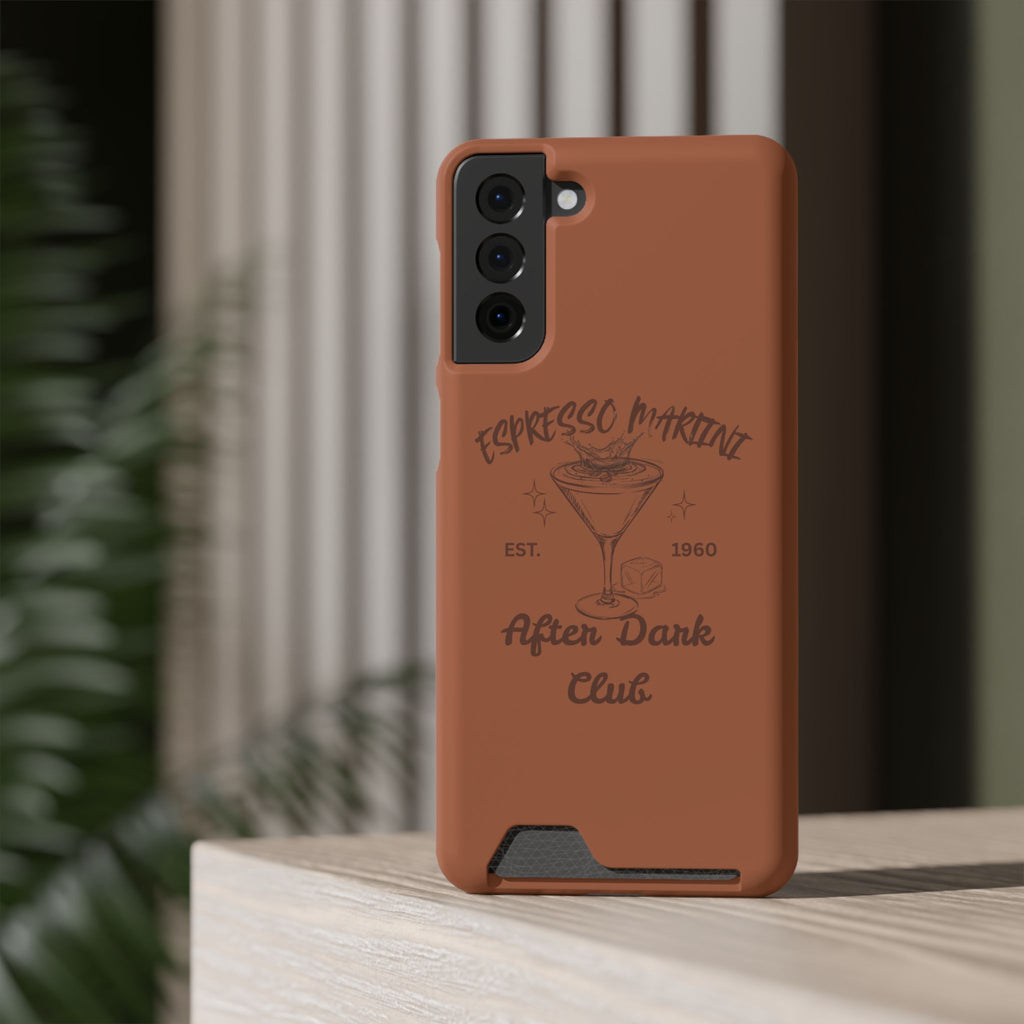 Espresso Martini After Dark Club Phone Case | Café Brown MagSafe Card Holder Case |