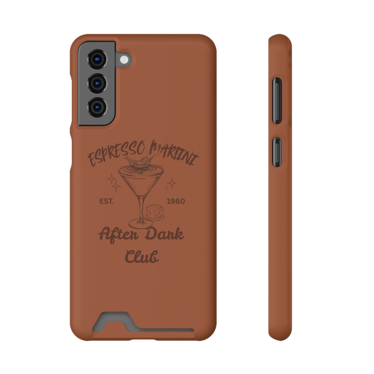 Espresso Martini After Dark Club Phone Case | Café Brown MagSafe Card Holder Case |