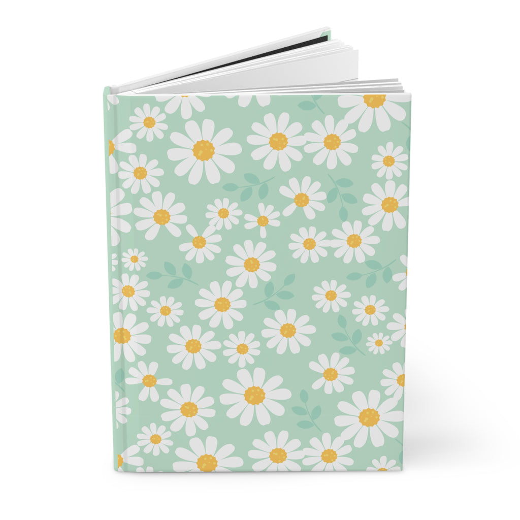 Mint Daisy Hardcover Journal | Floral Lined Notebook | Cute Garden-Inspired Writing Journal |