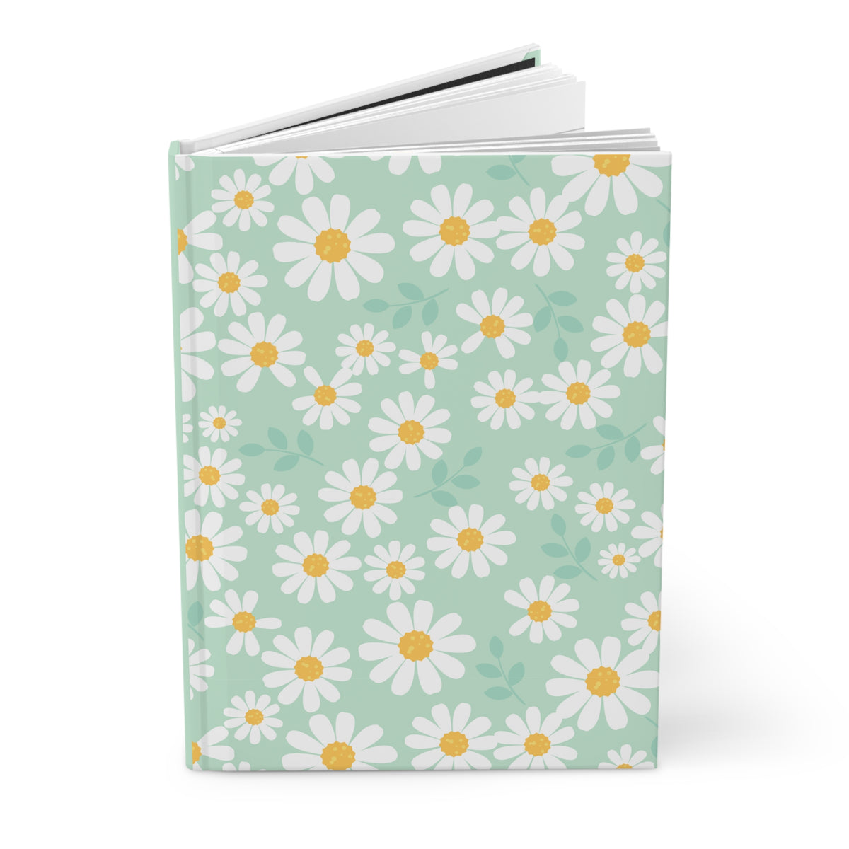 Mint Daisy Hardcover Journal | Floral Lined Notebook | Cute Garden-Inspired Writing Journal |
