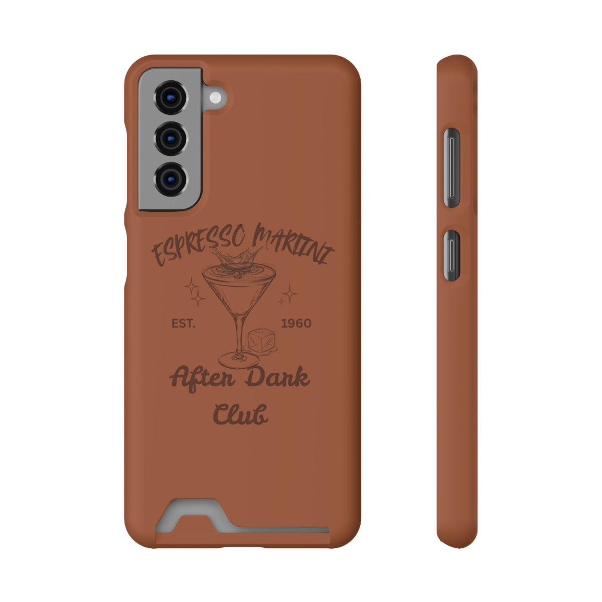 Espresso Martini After Dark Club Phone Case | Café Brown MagSafe Card Holder Case |