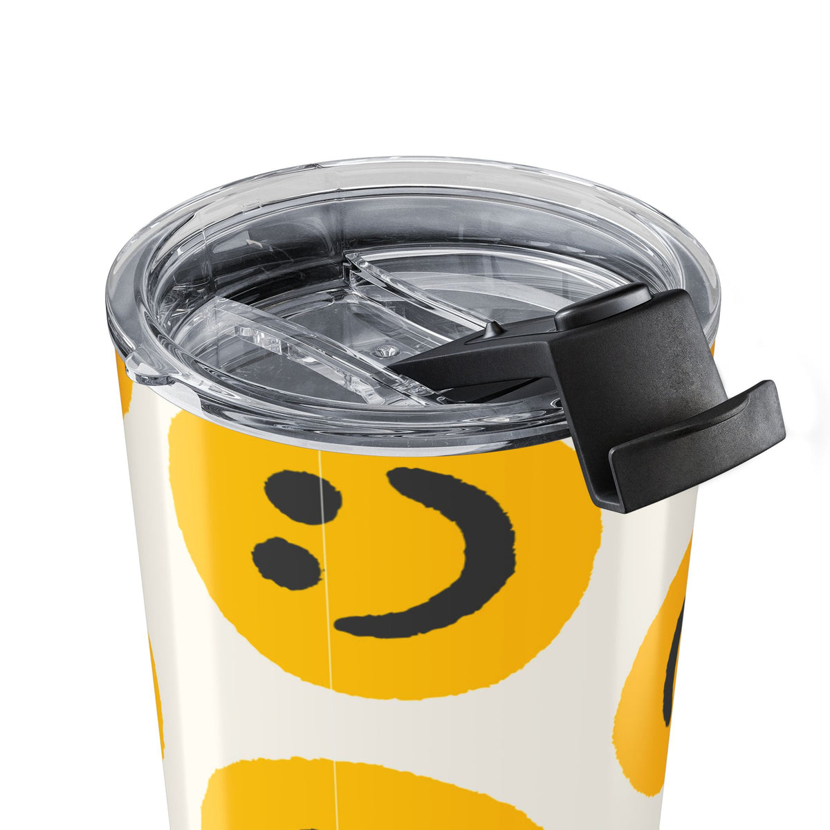 20oz Retro Smiley Face Tumbler | Yellow Happy Pattern Insulated Travel Cup | Cute Drinkware Gift |