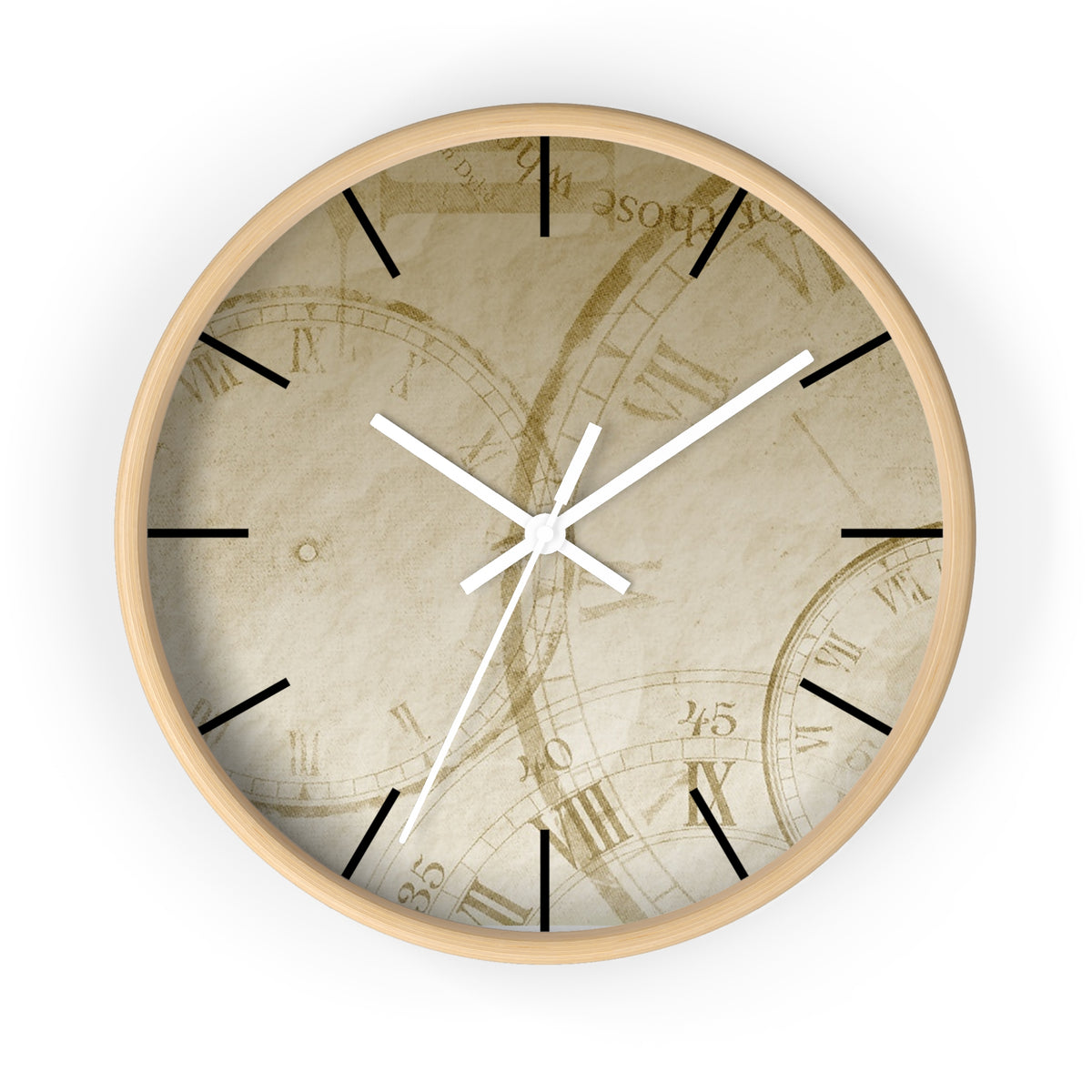 Vintage Timepiece Wall Clock | Antique Roman Numeral Design |
