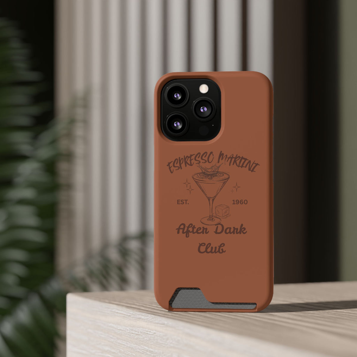 Espresso Martini After Dark Club Phone Case | Café Brown MagSafe Card Holder Case |