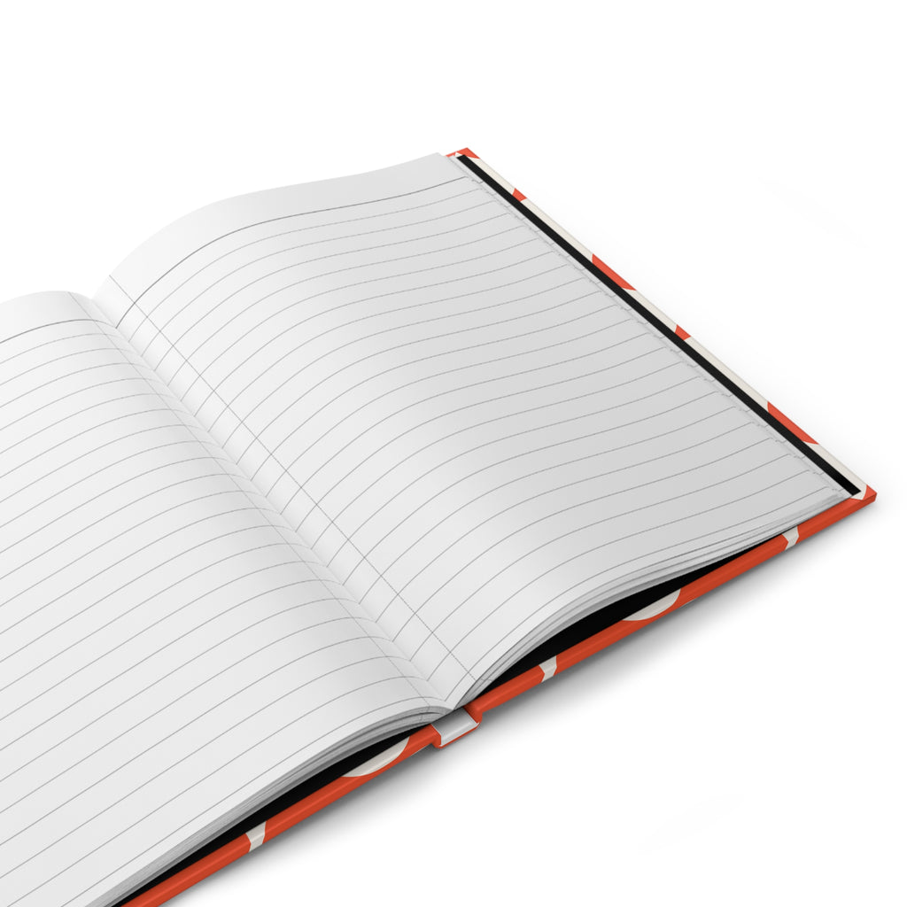 Carnet à couverture rigide rétro corail et crème | Cahier à motif géométrique organique | Carnet d'écriture ligné