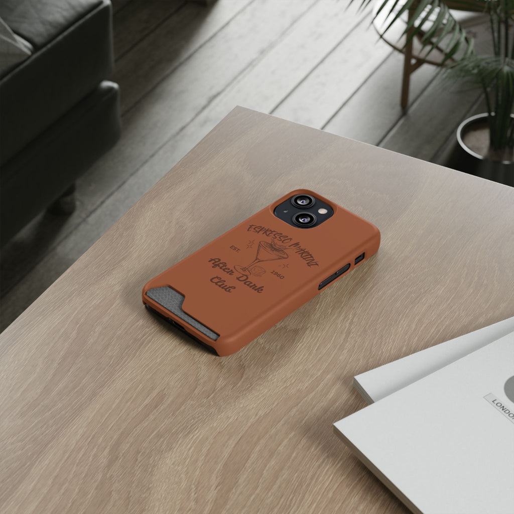 Espresso Martini After Dark Club Phone Case | Café Brown MagSafe Card Holder Case |