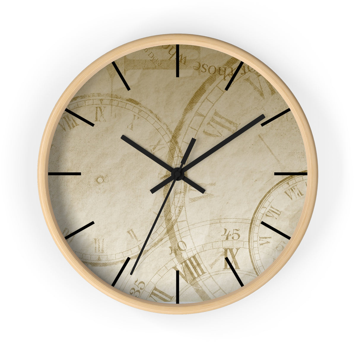 Vintage Timepiece Wall Clock | Antique Roman Numeral Design |