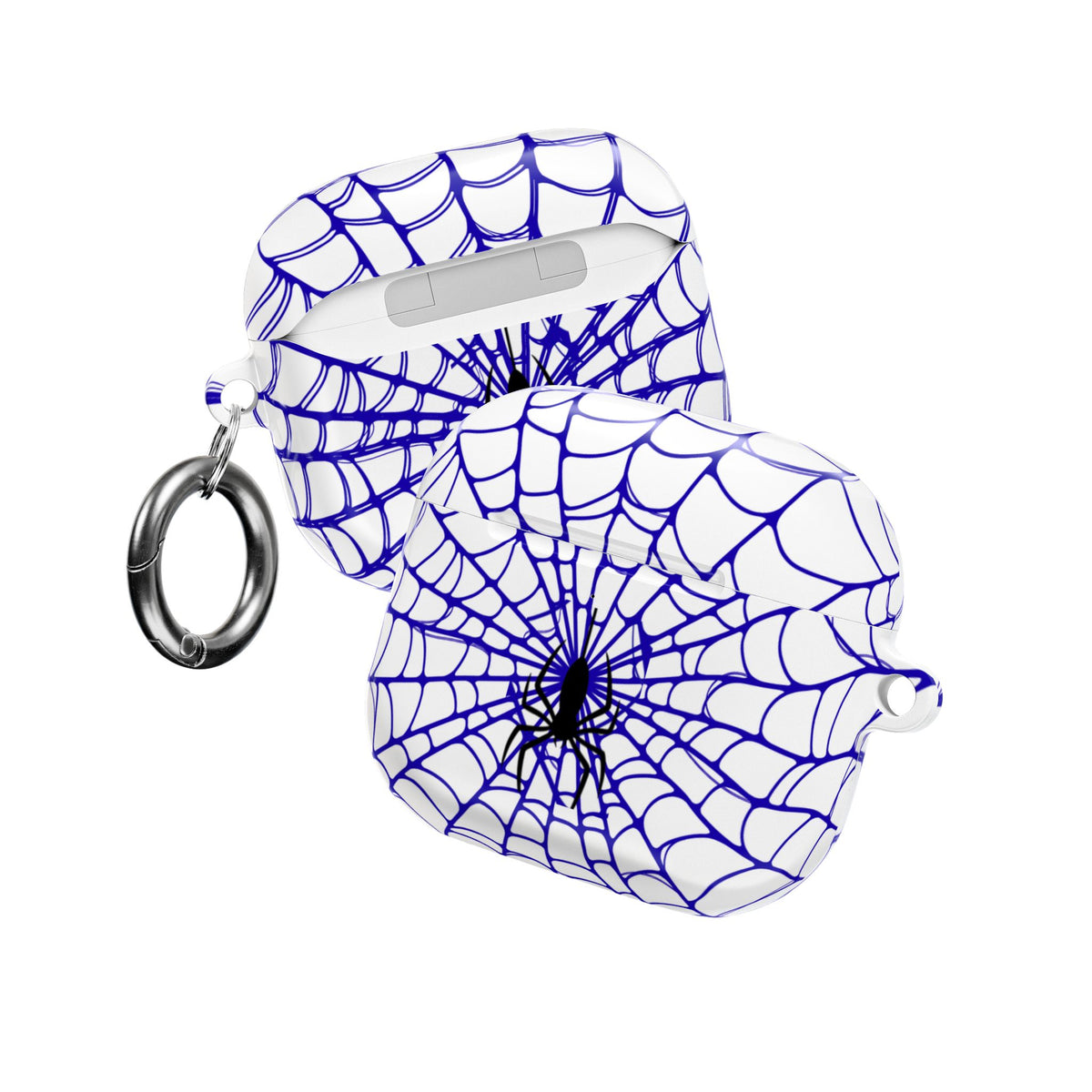 Web Pattern AirPod Case | Blue Web Comic-Inspired Earbud Cover | Glossy Protective Case |