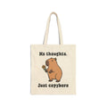 Sac fourre-tout capybara « Pas de réflexion. Juste capybara » | Cabas en toile de coton épais | Sac animal mignon |