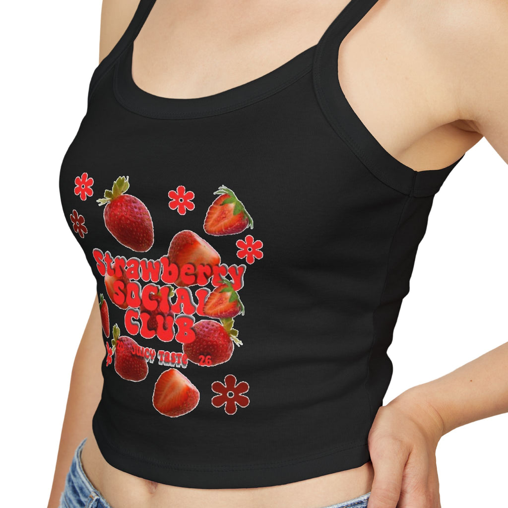 Strawberry Blossom Tank Top | Fitted Spaghetti Strap Summer Top | Women's