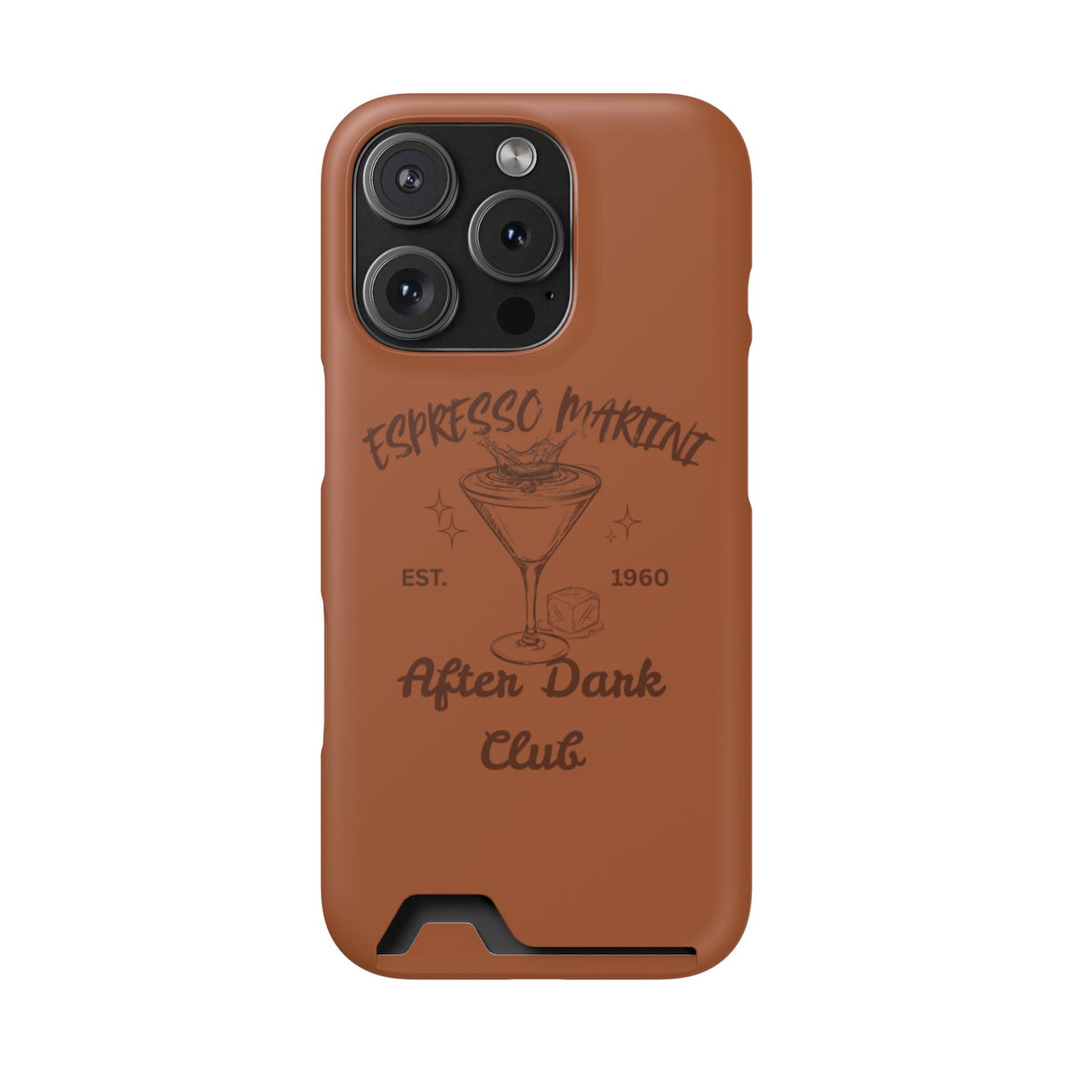Espresso Martini After Dark Club Phone Case | Café Brown MagSafe Card Holder Case |