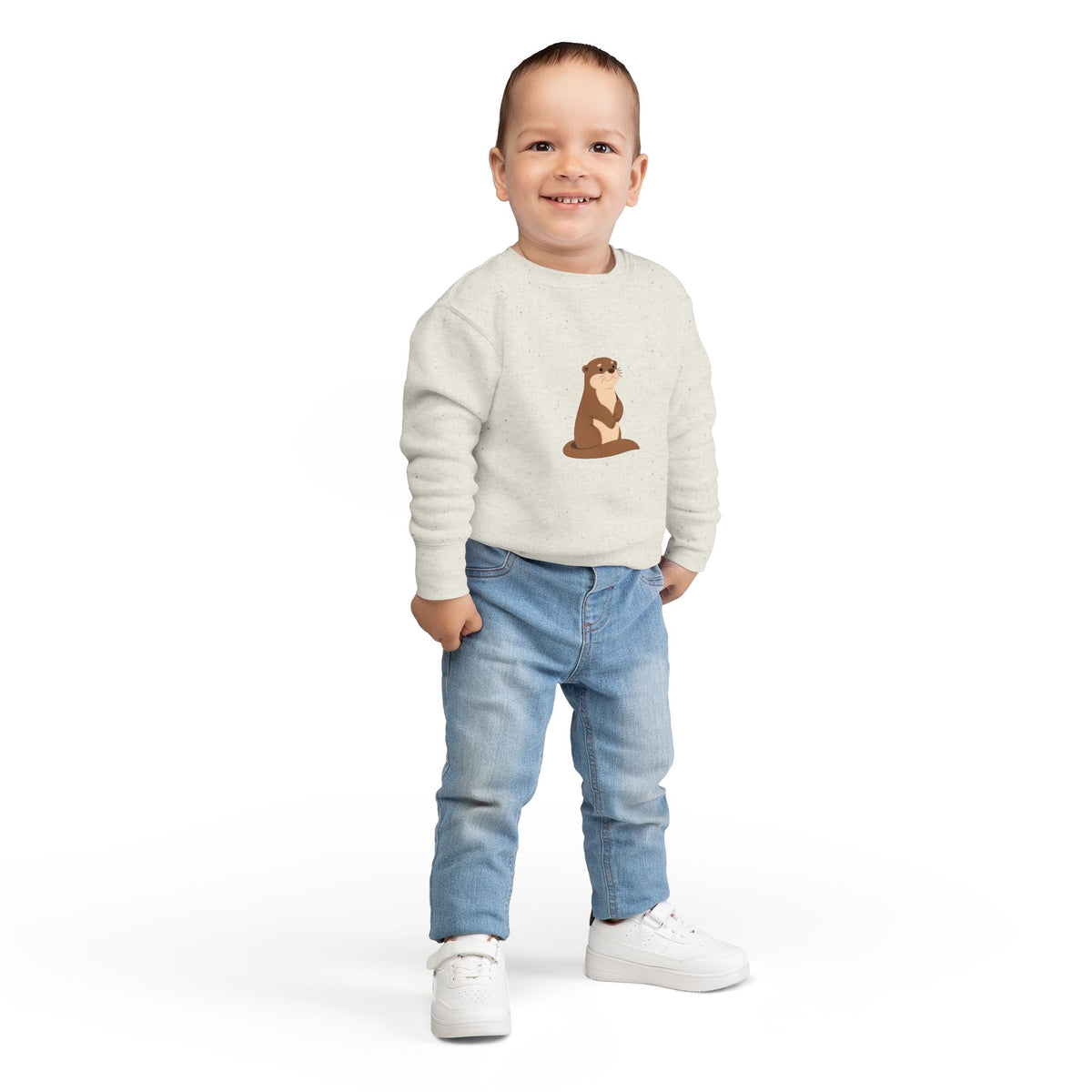 Sweat-shirt loutre mignon pour tout-petits | Pull adorable animal des bois pour enfants | Haut loutre douillet |