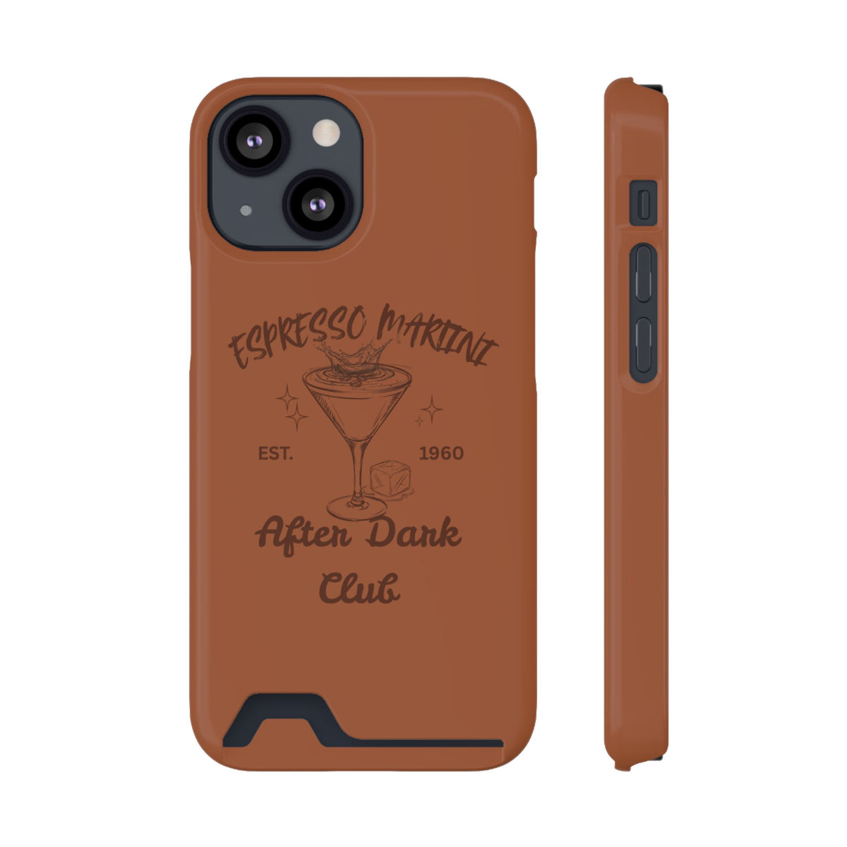 Espresso Martini After Dark Club Phone Case | Café Brown MagSafe Card Holder Case |