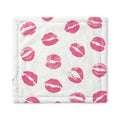 Pink Kiss Baby Lovey Blanket | Soft Minky Security Blanket | Personalized Infant Comfort Blanket |