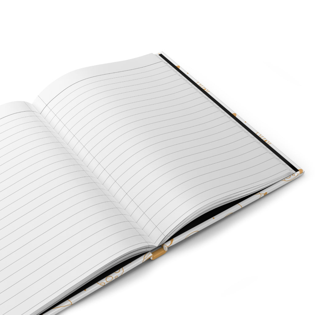 Gold Universe Hardcover Journal | Celestial Planets & Stars Notebook |