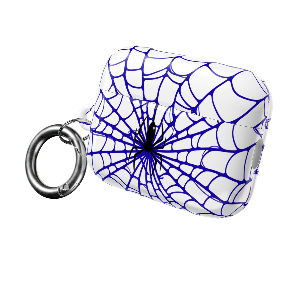 Web Pattern AirPod Case | Blue Web Comic-Inspired Earbud Cover | Glossy Protective Case |