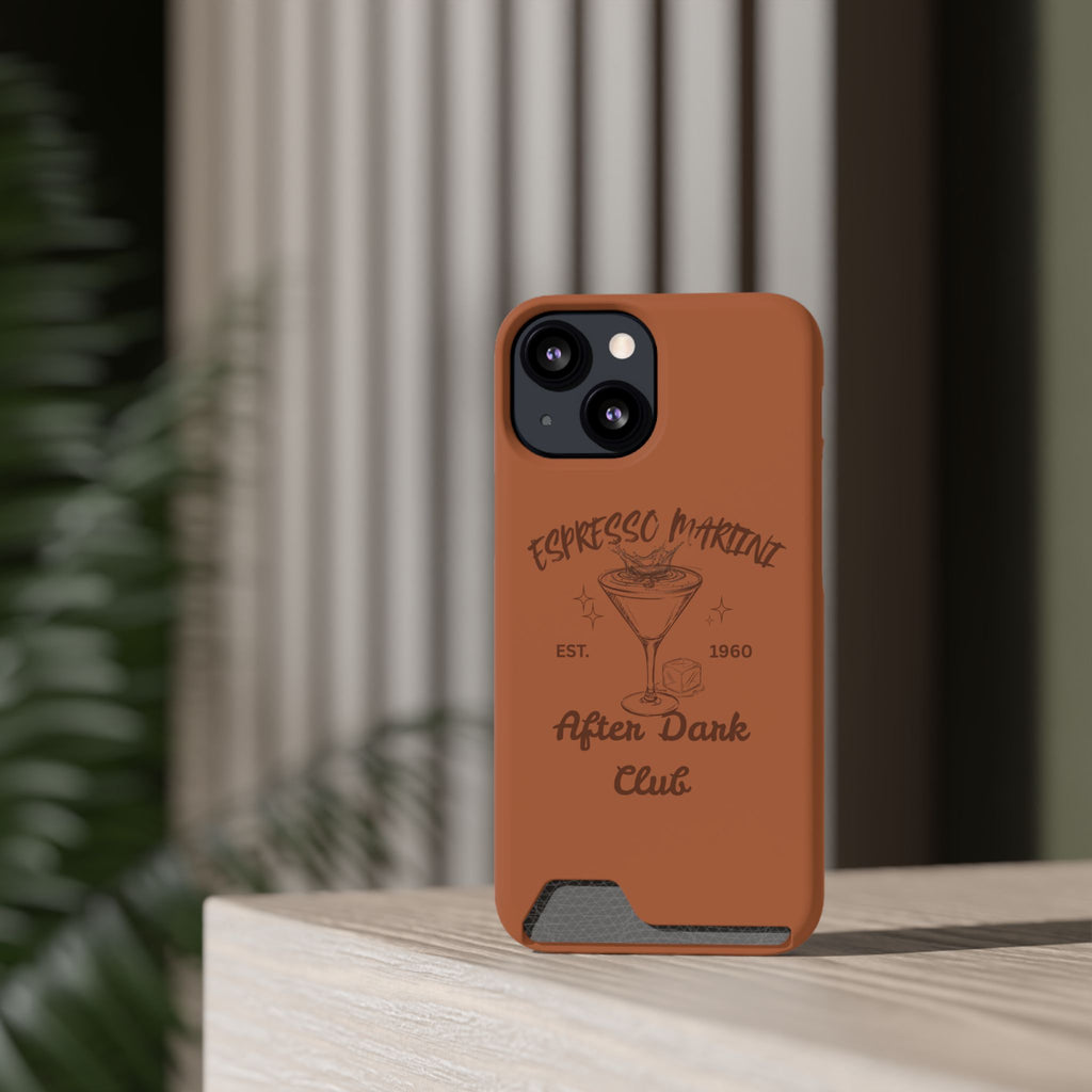 Espresso Martini After Dark Club Phone Case | Café Brown MagSafe Card Holder Case |