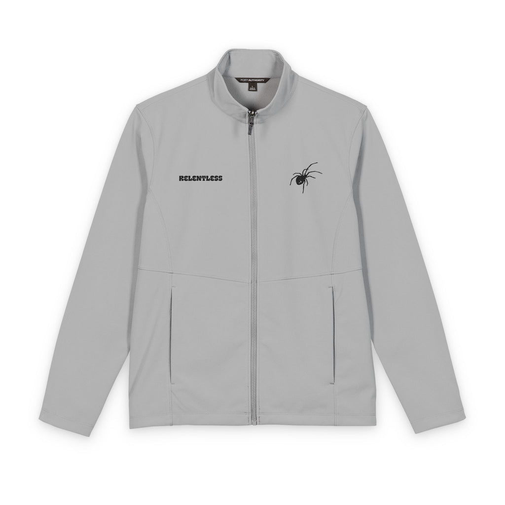 Relentless Spider Men's Soft Shell Jacket | Embroidered Outdoor Zip-Up Jacket |
