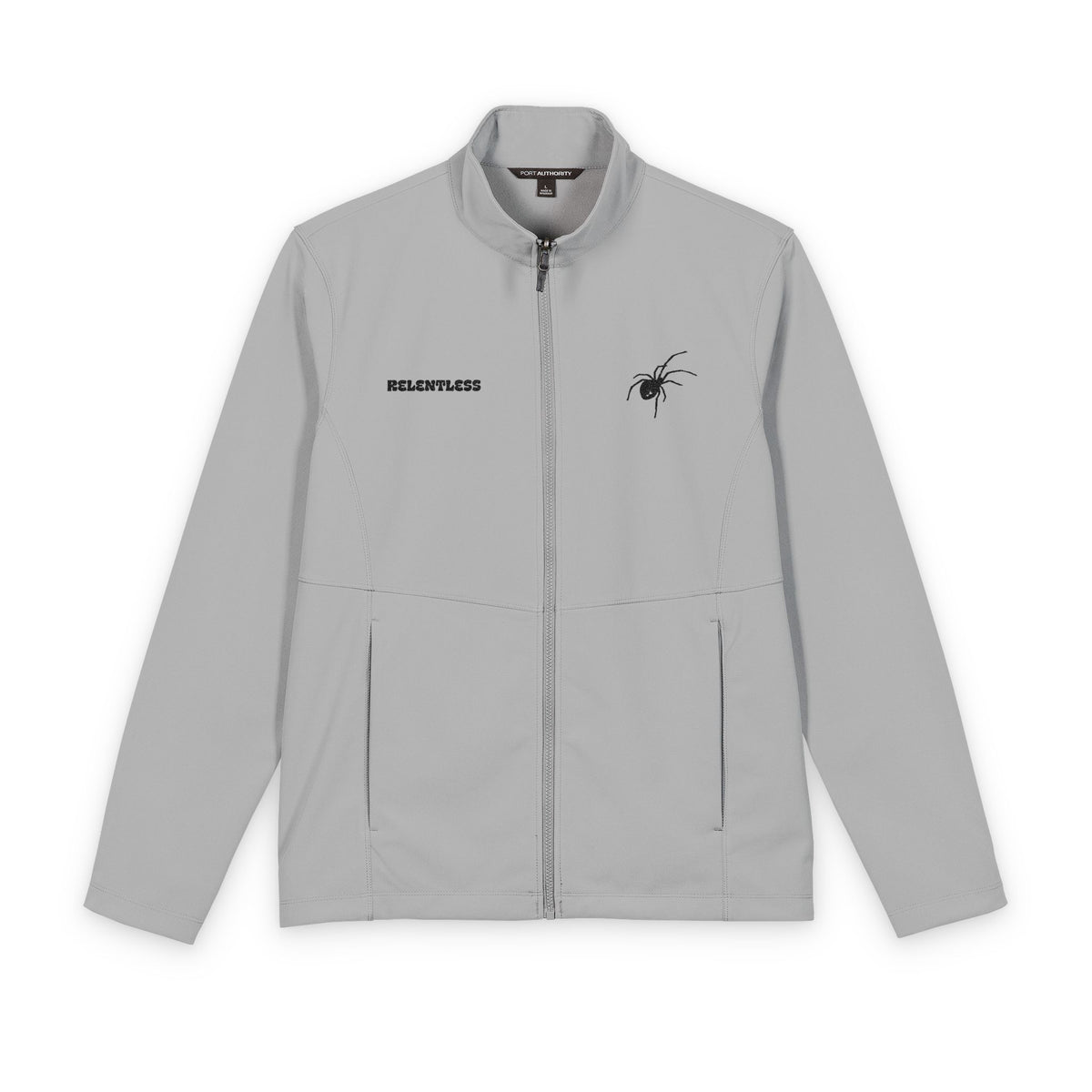Relentless Spider Men's Soft Shell Jacket | Embroidered Outdoor Zip-Up Jacket |