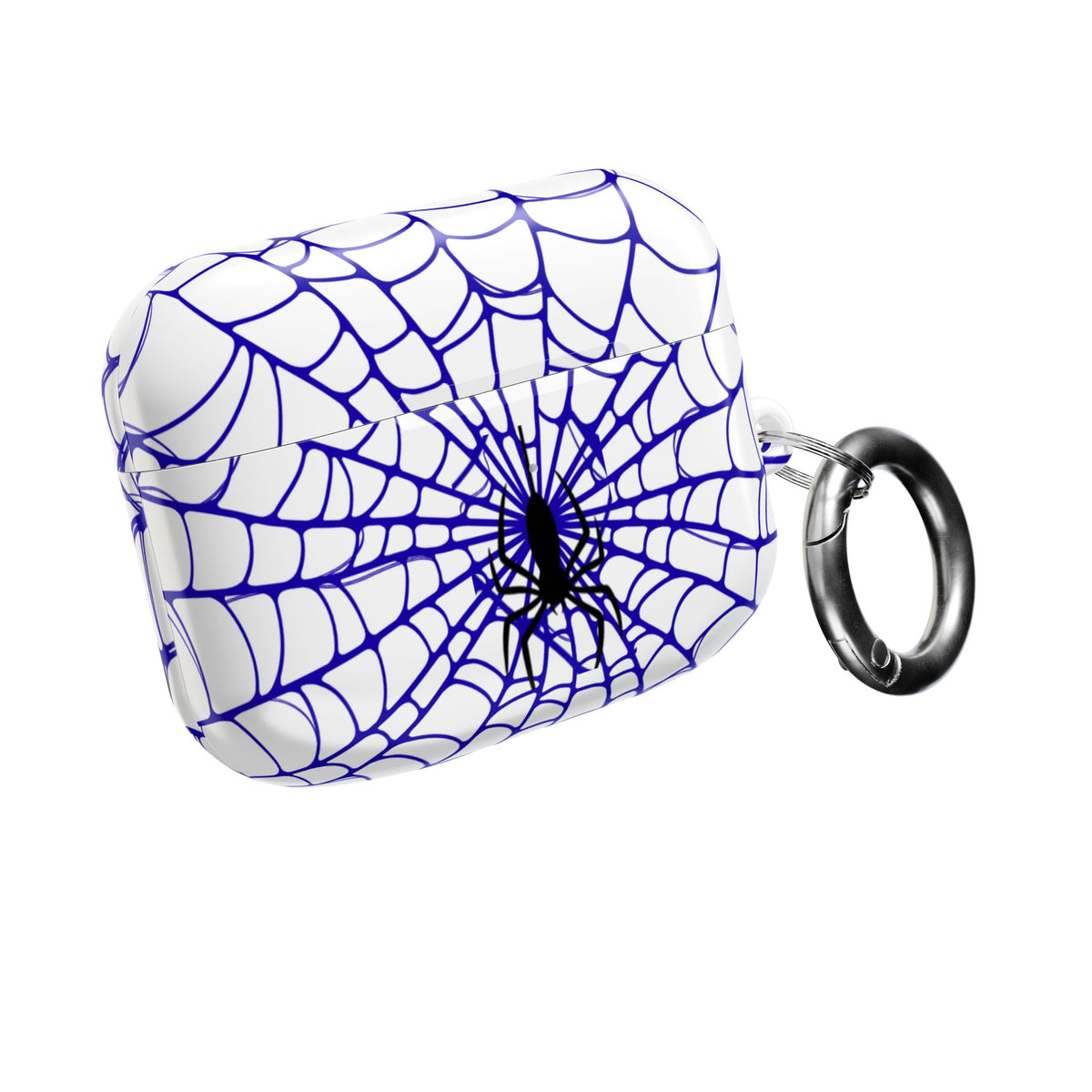 Web Pattern AirPod Case | Blue Web Comic-Inspired Earbud Cover | Glossy Protective Case |