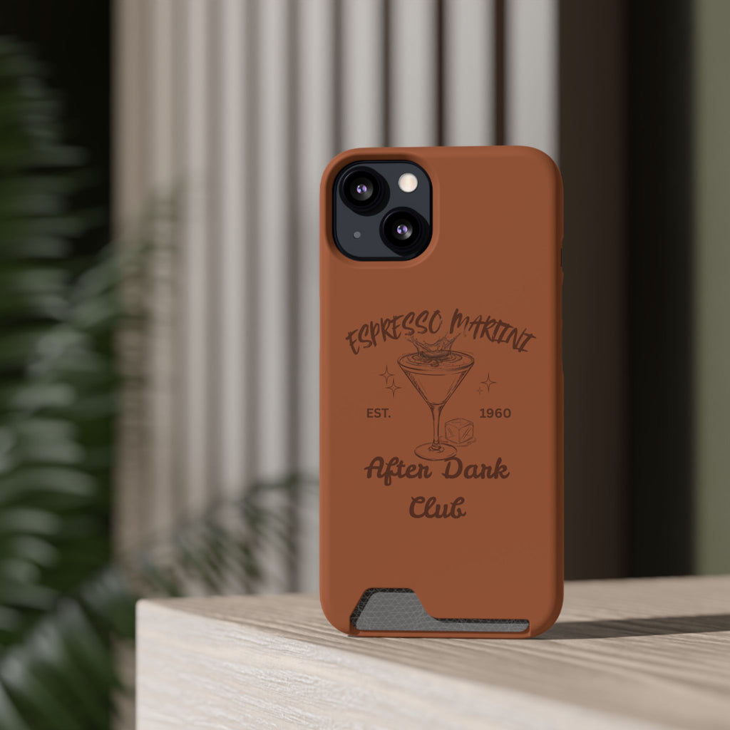 Espresso Martini After Dark Club Phone Case | Café Brown MagSafe Card Holder Case |