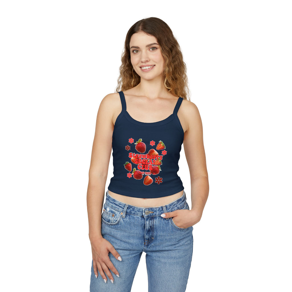 Strawberry Blossom Tank Top | Fitted Spaghetti Strap Summer Top | Women's